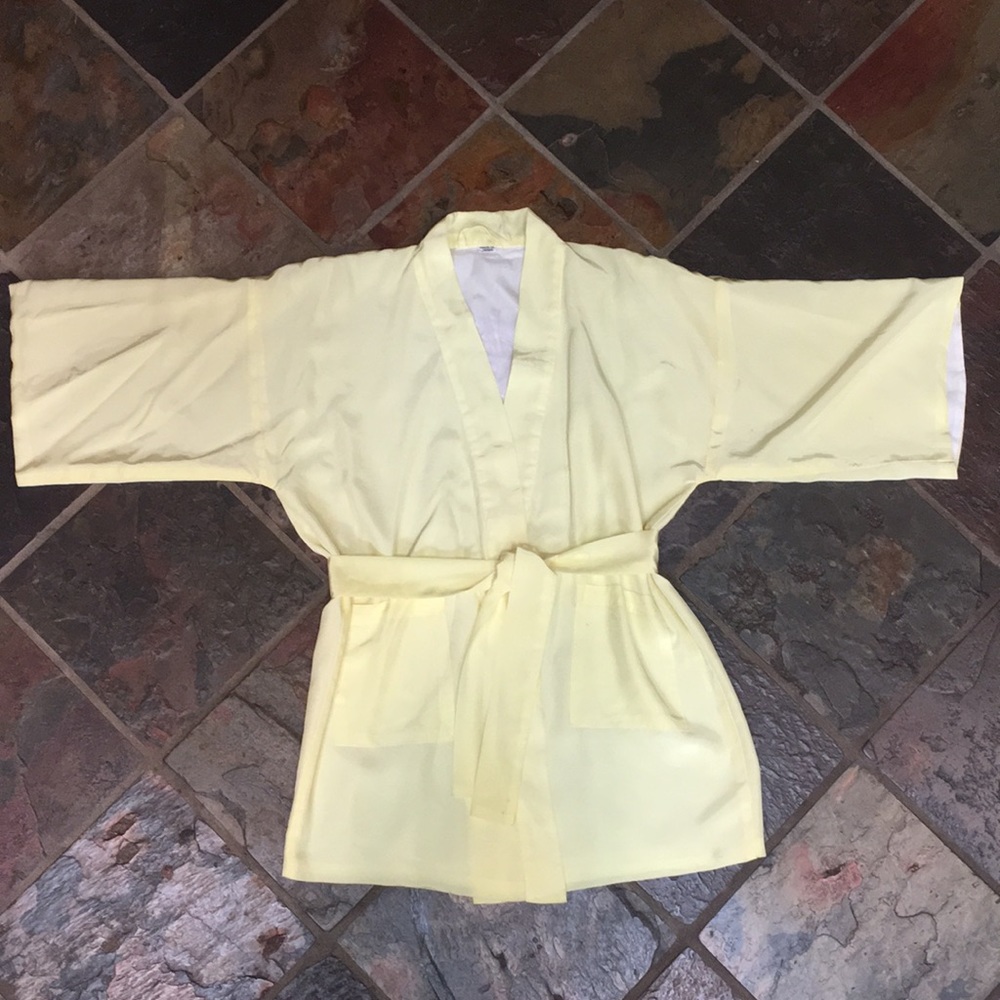 Vintage Short Yellow Robe. Made in Japan.